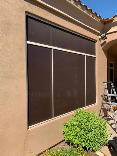 Deep exterior window-screen frame from Arizona Screen Techs’ project library.